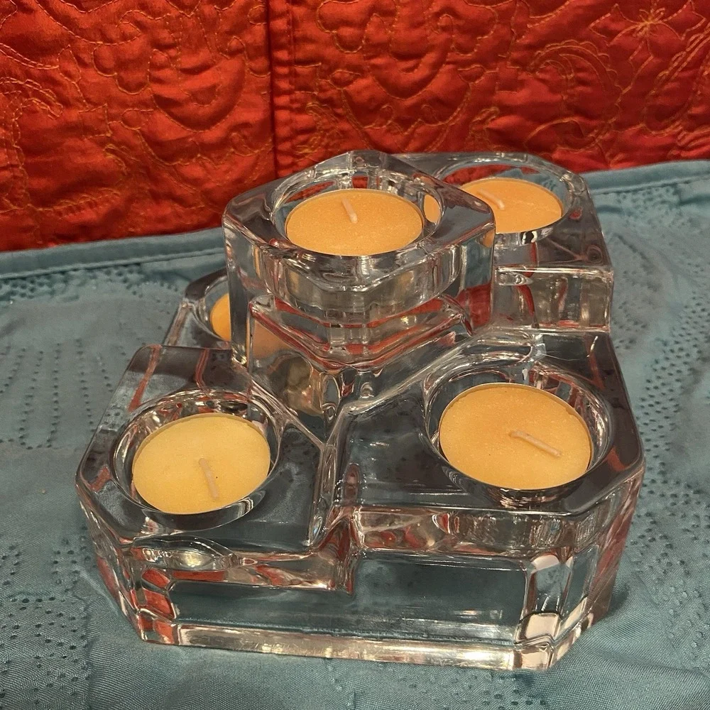 Partylite Candle Holder Vintage Glass Crystal Tiered 5 Votive Tealight‎ Germany - Picture 9 of 10